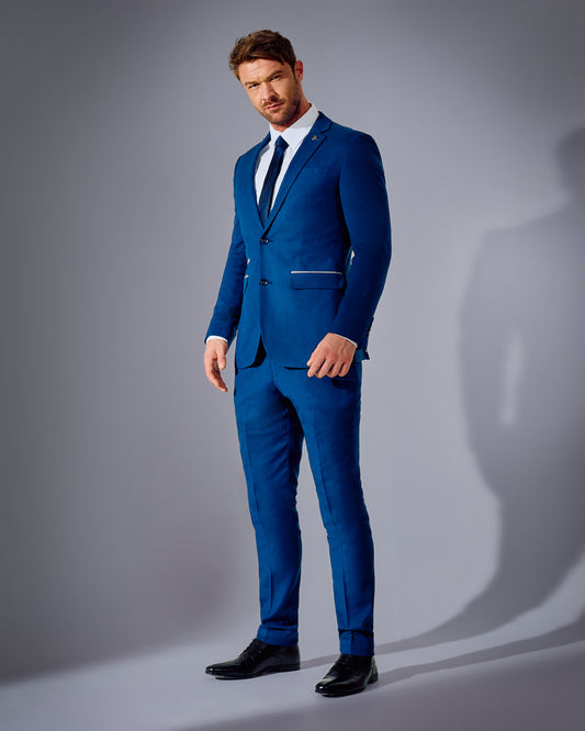 Close Tailored Fit Blue Suit- Ocean Wave Blue