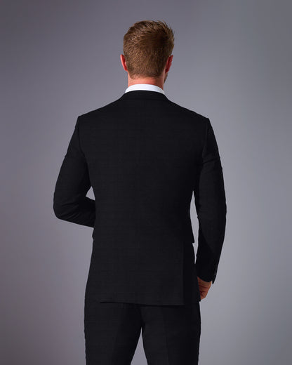 Close Tailored Fit Black Suit- Velvet Black