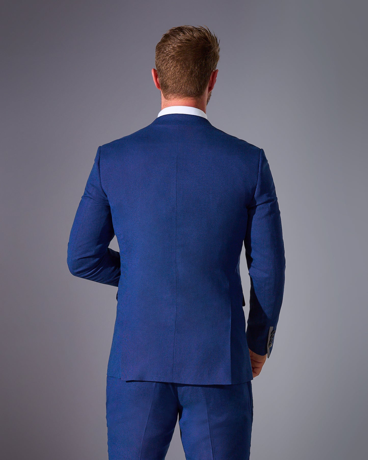 close tailored fit blue suit- ocean wave blue