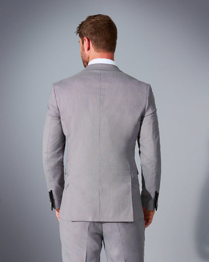 Close Tailored Fit Light Grey Textured Suit- Marble Stone Grey