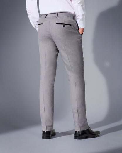 Close Tailored Fit Light Grey Textured Suit- Marble Stone Grey