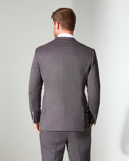 Close Tailored Fit Dark Grey Textured Suit- Hilltop Rock Grey