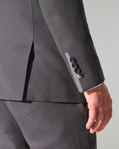 Close Tailored Fit Dark Grey Textured Suit- Hilltop Rock Grey