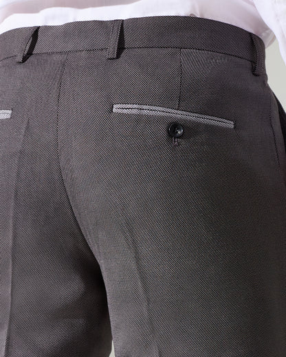 Close Tailored Fit Dark Grey Textured Suit- Hilltop Rock Grey