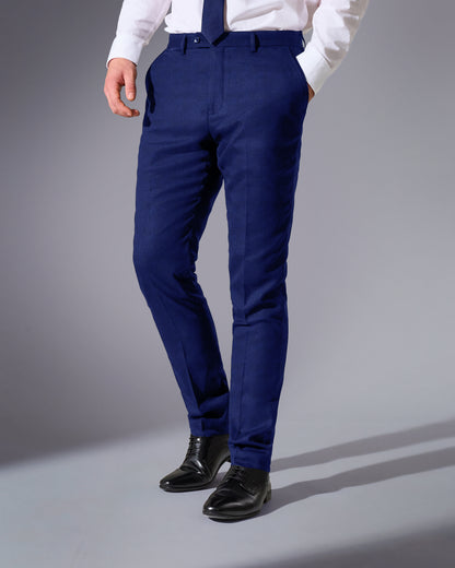 Close Tailored Fit Blue Wool Blend Suit- Cobalt Blue