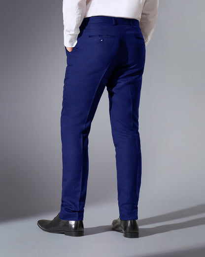 Close Tailored Fit Blue Wool Blend Suit- Cobalt Blue