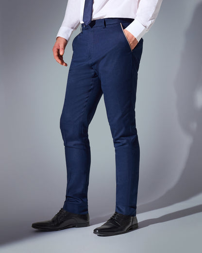 Close Tailored Fit Navy Blue Textured Suit- Royal Navy Blue