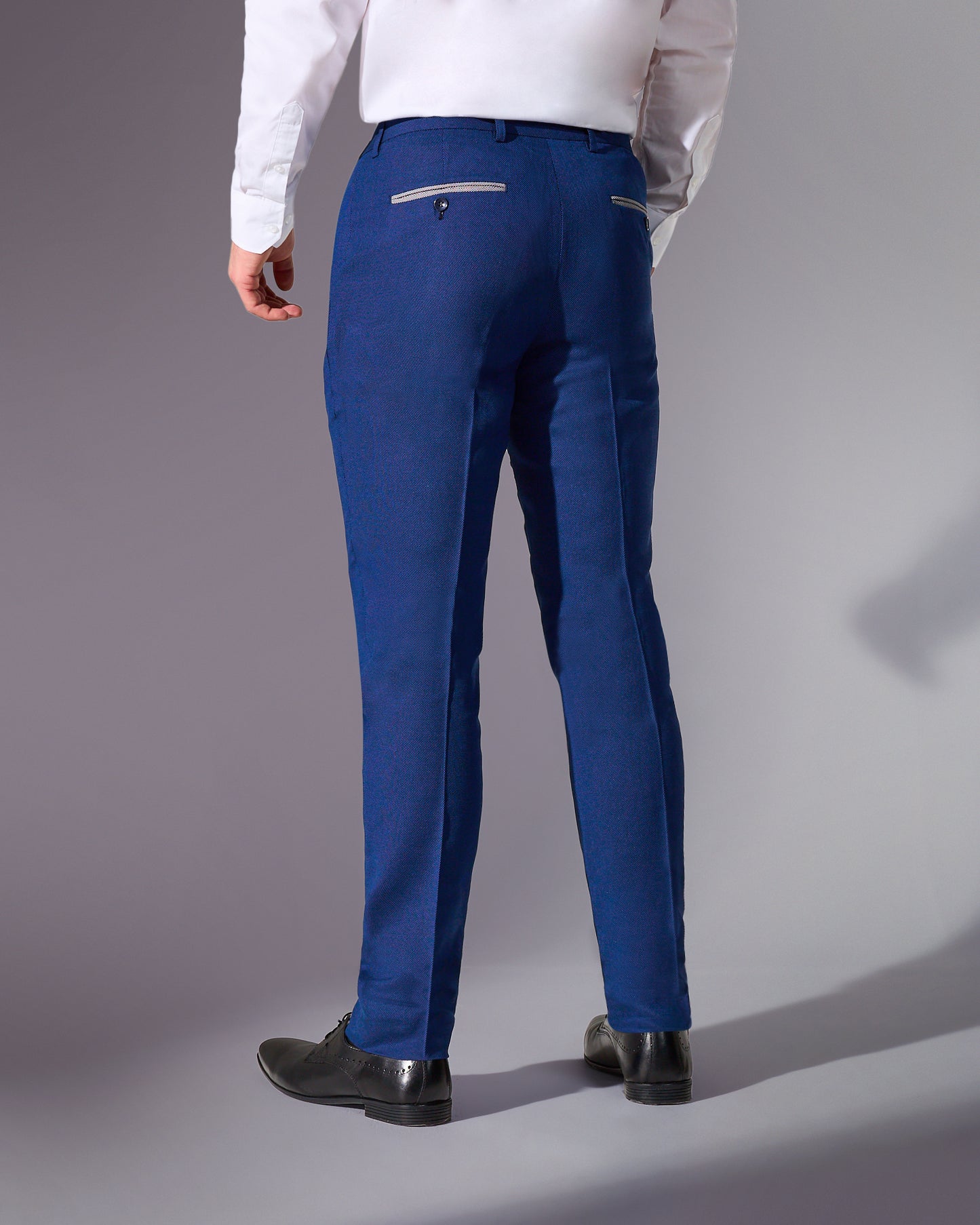 close tailored fit blue suit- ocean wave blue