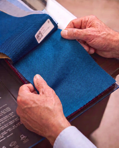 Close Tailored Fit Blue Textured Suit- Ocean Wave Blue